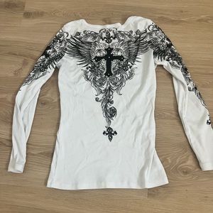 y2k rhinestone cross top